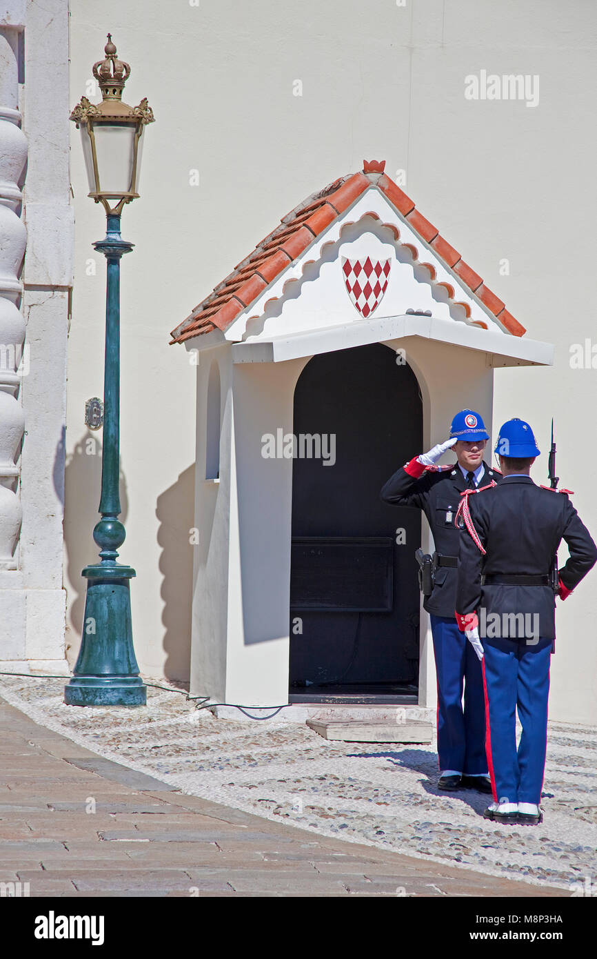 Changing of the guard, Palace Guards at Palais Princier, Princes Palace