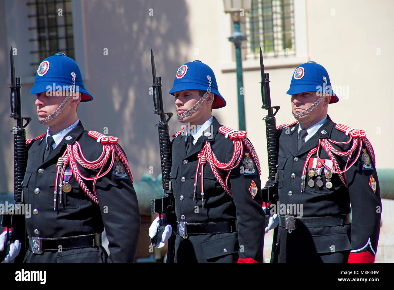 Changing of the guard, Palace Guards at Palais Princier, Princes Palace ...