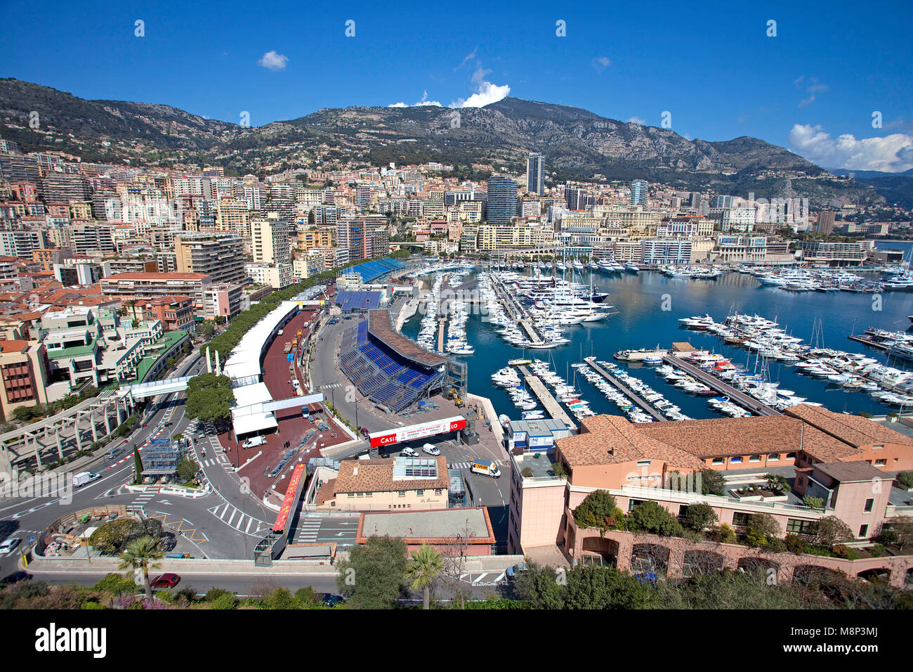 Yachts at Marina of Monaco, Principality of Monaco, Côte d'Azur, french riviera, Europe Stock Photo