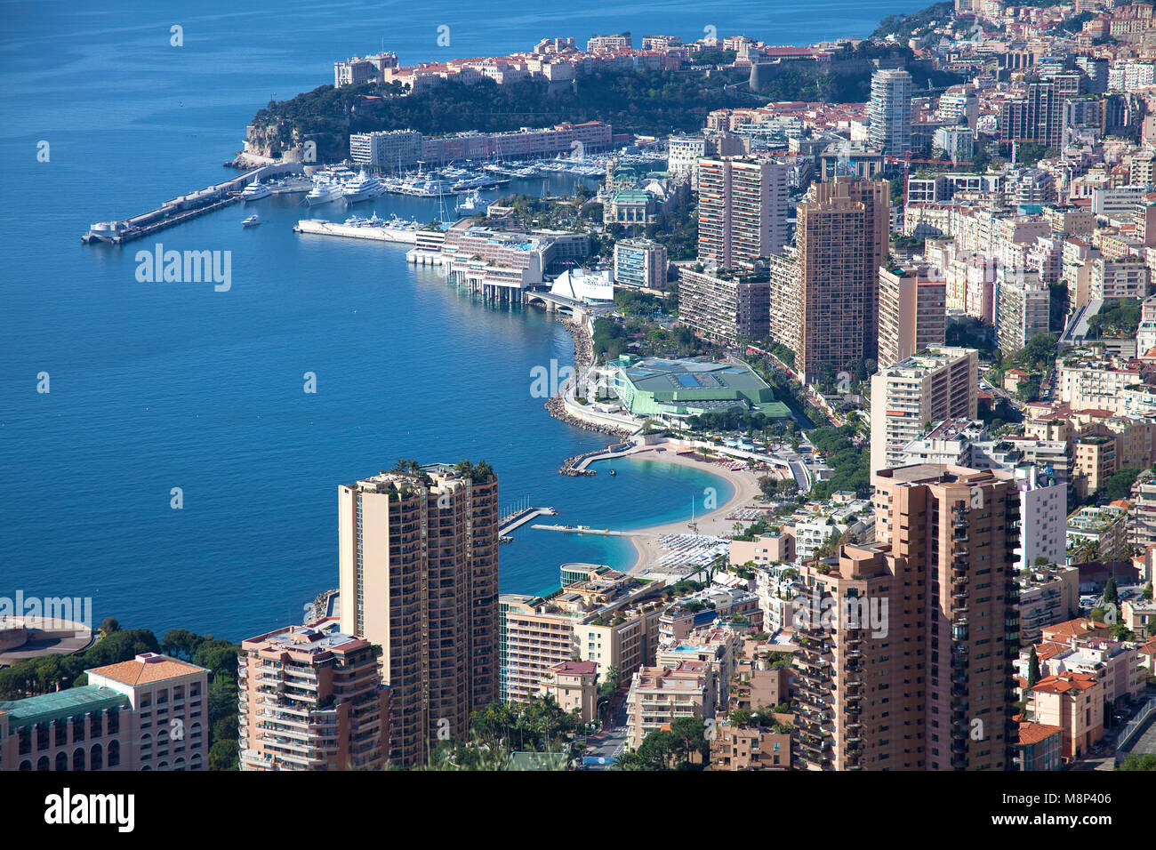 View from Grande Corniche on Principality of Monaco, Côte d'Azur, french riviera, Europe Stock Photo