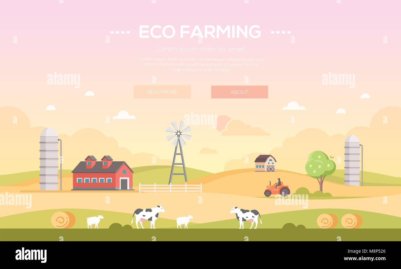 Eco farming - modern flat design style vector illustration Stock Vector ...