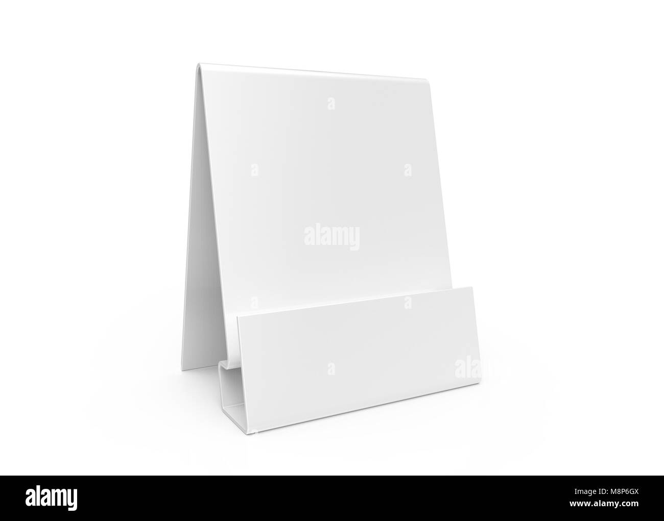 Plastic holder mockup, 3d render table rack in white Stock Photo Alamy