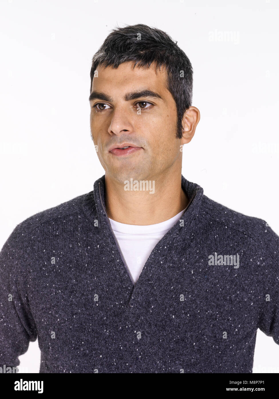Studio portrait of middle aged white male in his early forties against