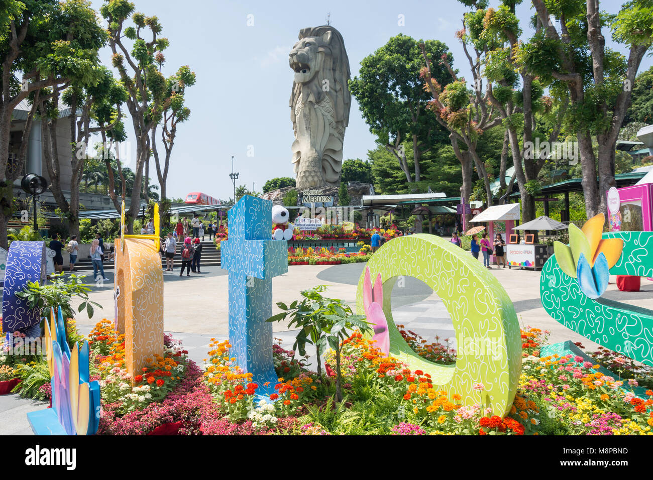 Merlion Plaza, Sentosa Island, Central Region, Singapore Island (Pulau  Ujong), Singapore Stock Photo - Alamy