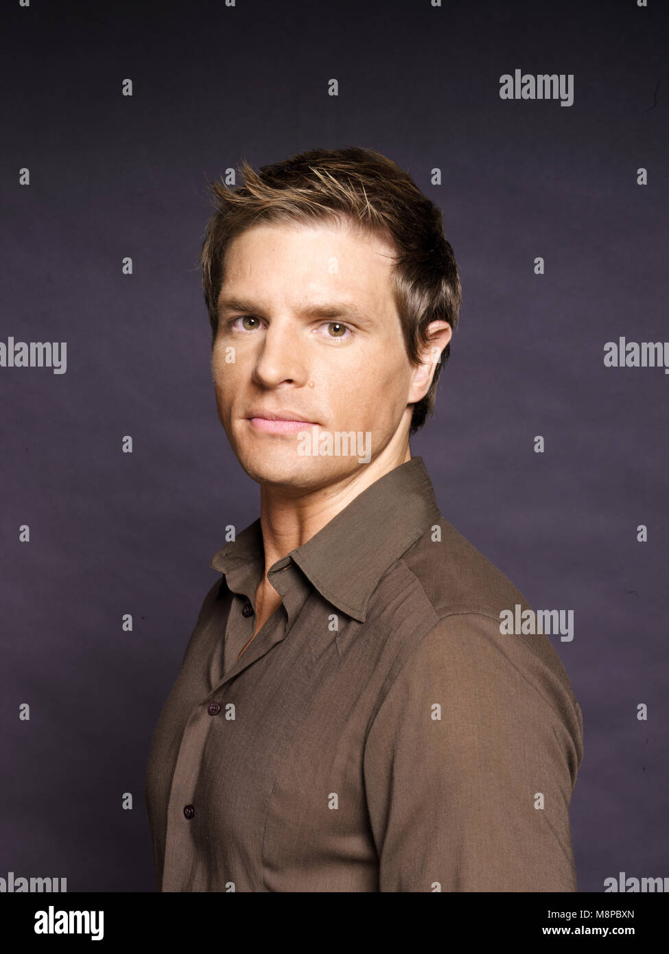 Studio portrait of white male against neutral background Stock Photo