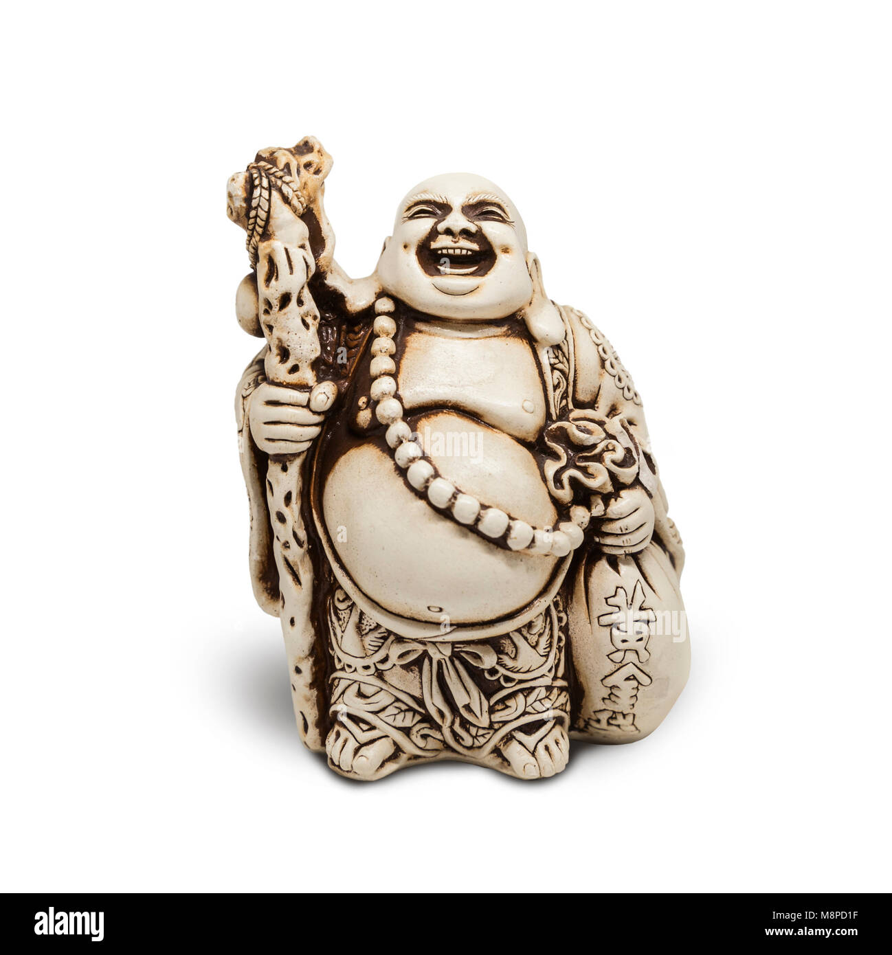Asian decorative figurine Hotai, amulet brings happiness. With clipping path Stock Photo