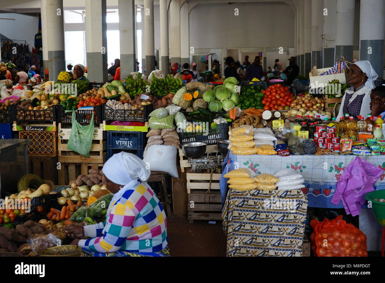 The market of Assomada, Santiago Island, Cape Verde, Africa Stock Photo