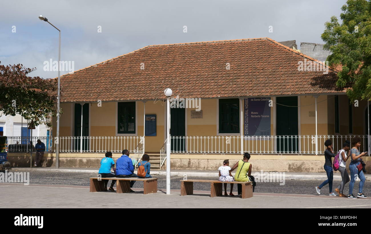Centro Cultural Norberto Tavares, Praça de Gustavo Monteiro, Assomada, Santiago Island, Cape Verde Stock Photo