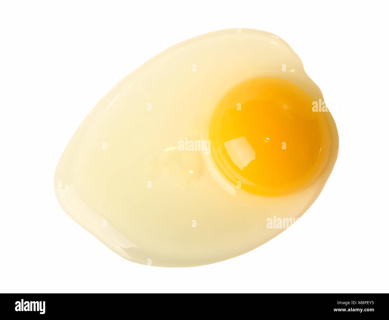 Egg yolk and egg white isolated on white background Stock Photo