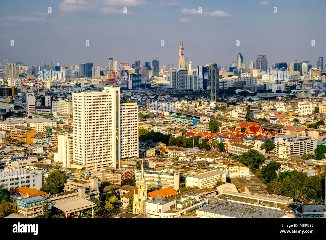 Panoramic aerial view on the high-rise buildings of downtown Stock ...