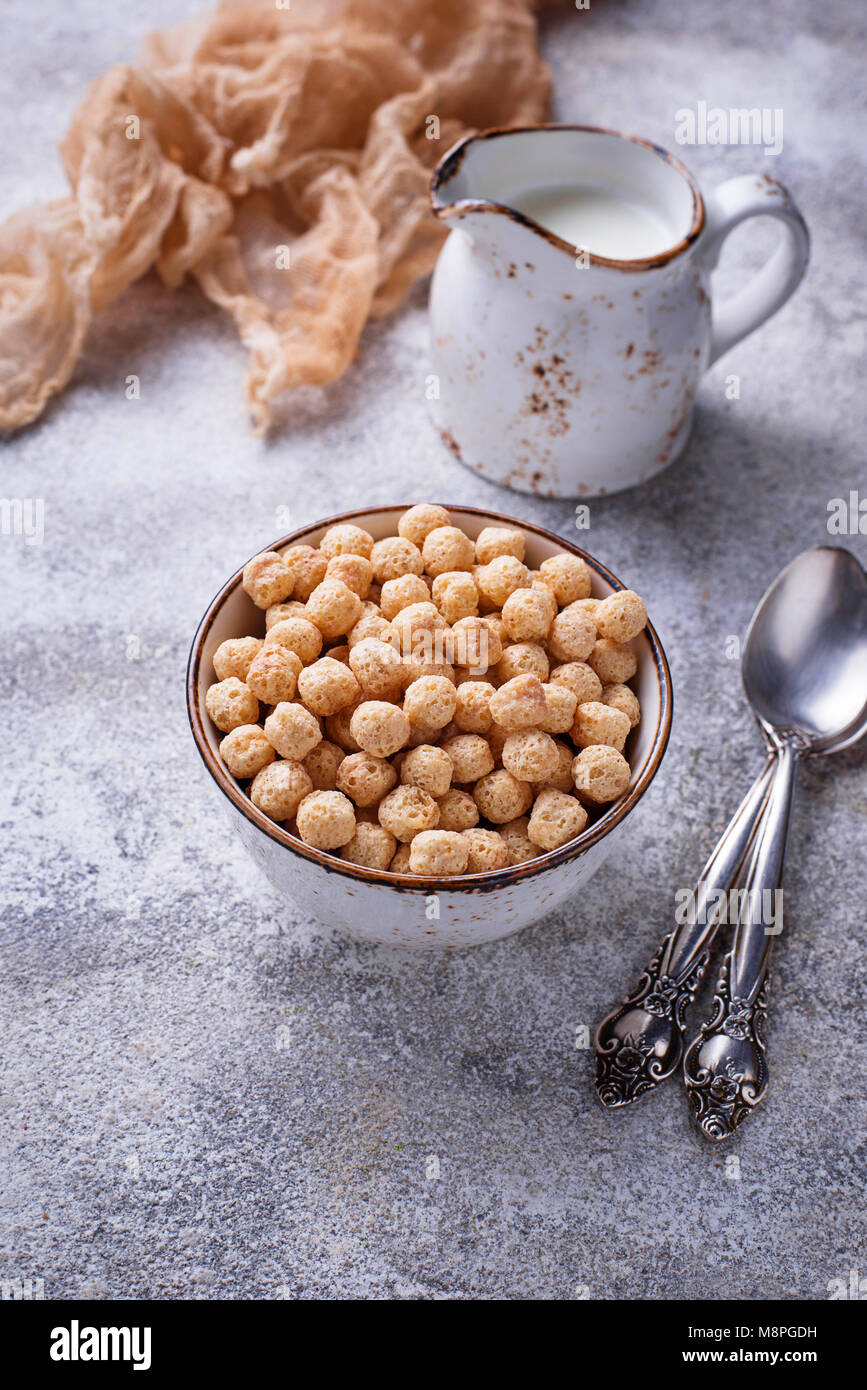 Sweet corn flakes ball for breakfast Stock Photo Alamy