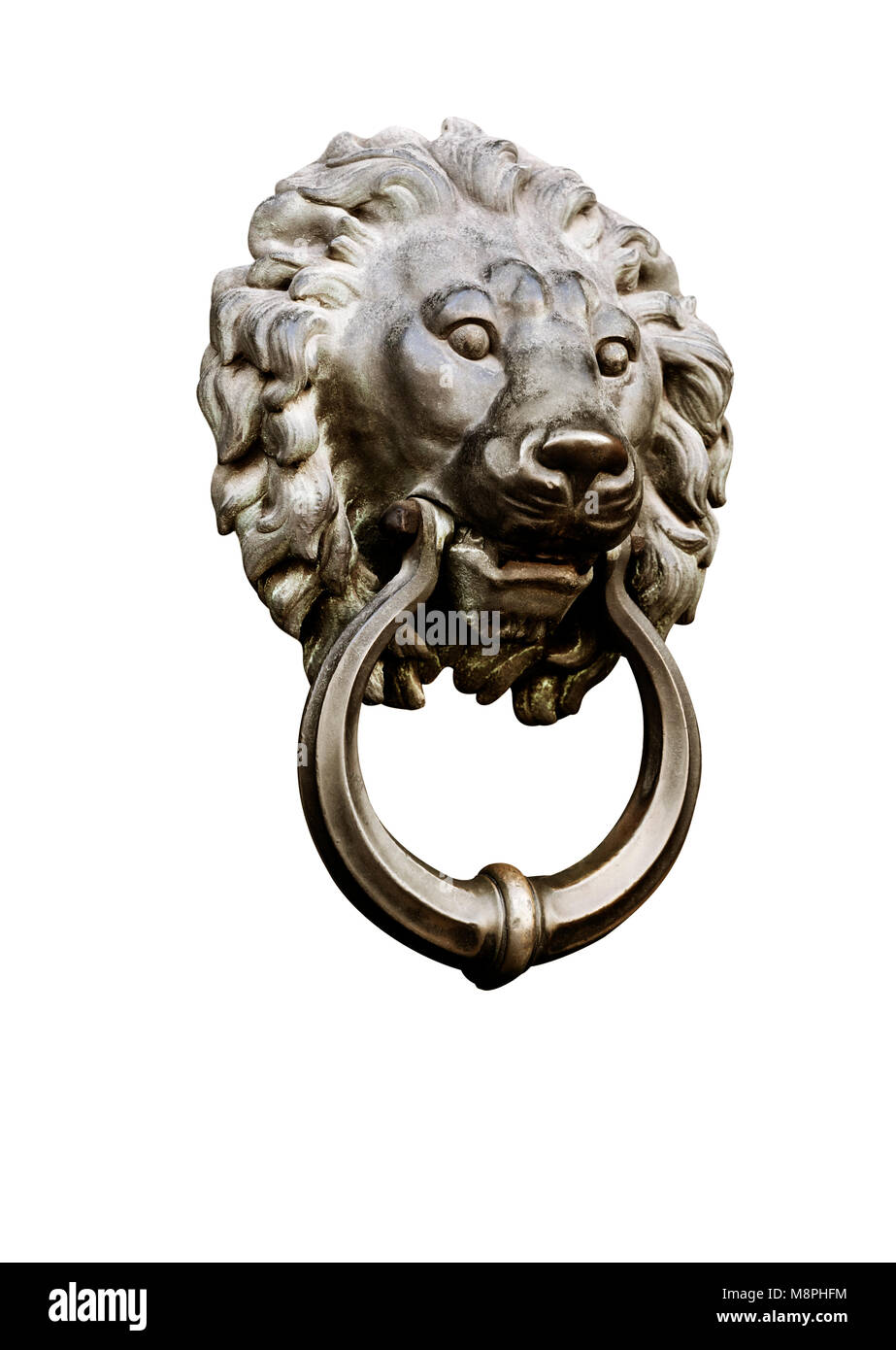 Lion head door knocker Stock Photo