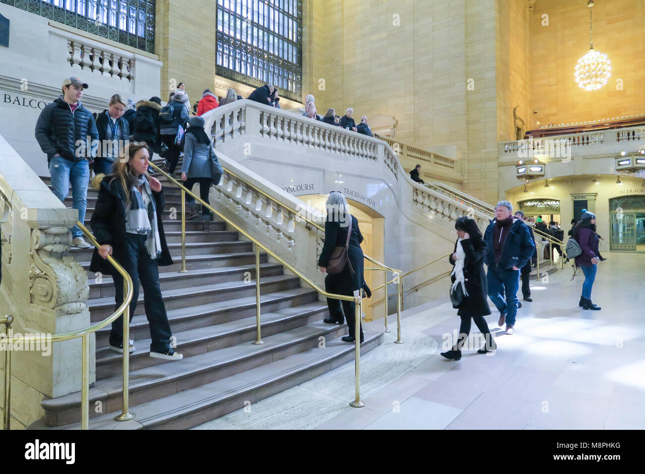 Grand Concourse and Staircase in Grand Central Terminal, NYC, USA Stock ...