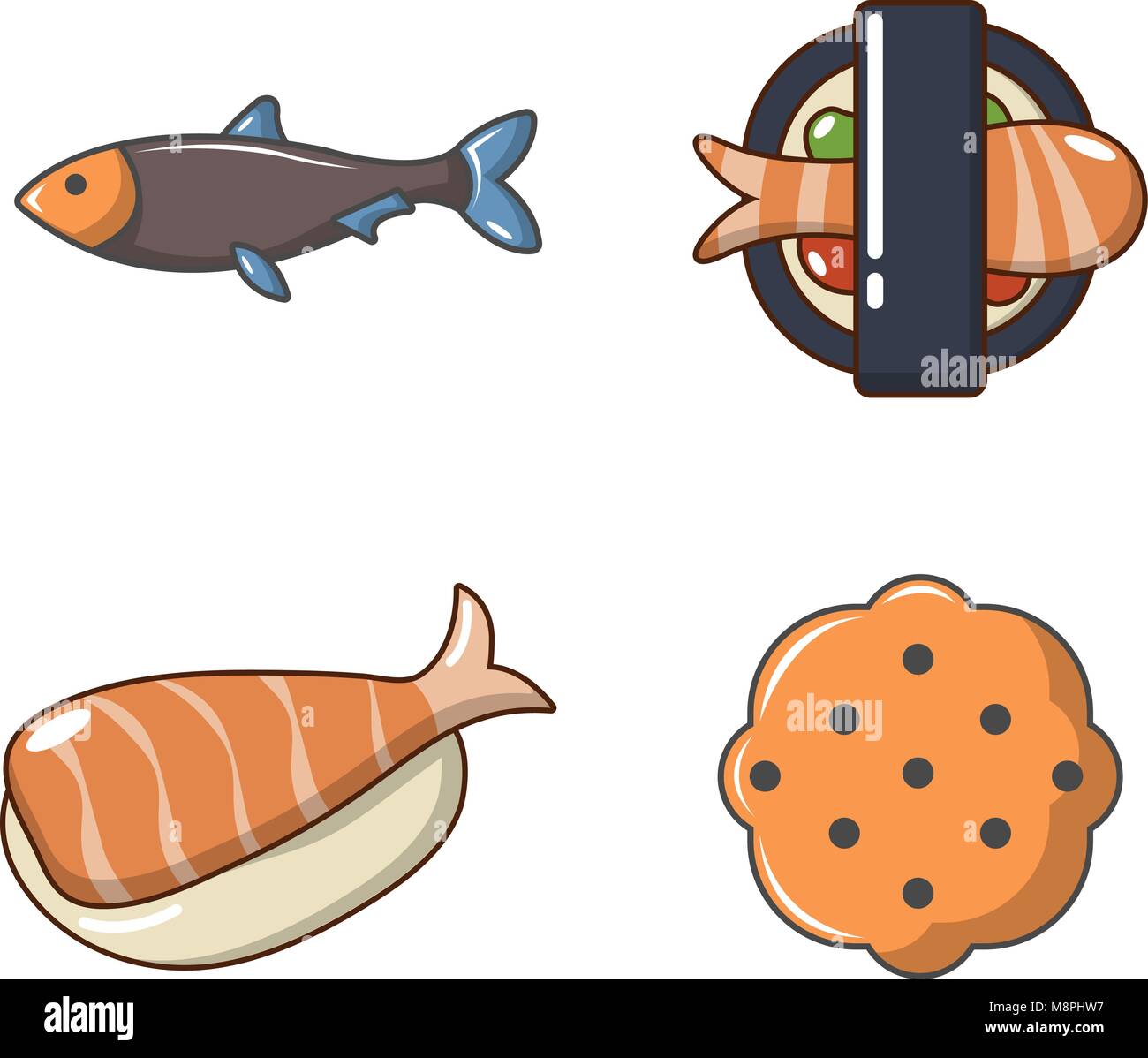 Fish food icon set, cartoon style Stock Vector Image & Art - Alamy