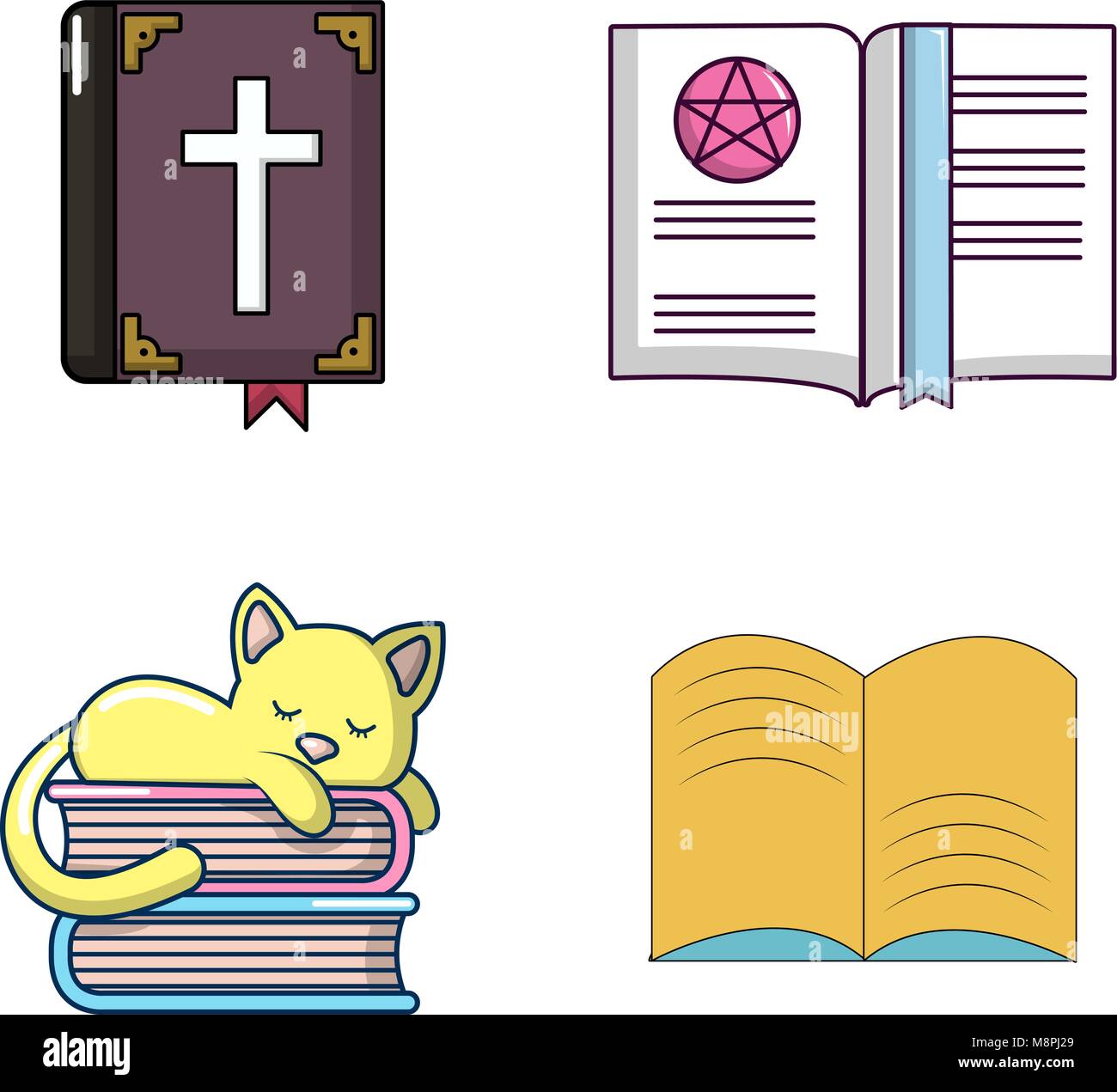 Book icon set, cartoon style Stock Vector Image & Art - Alamy