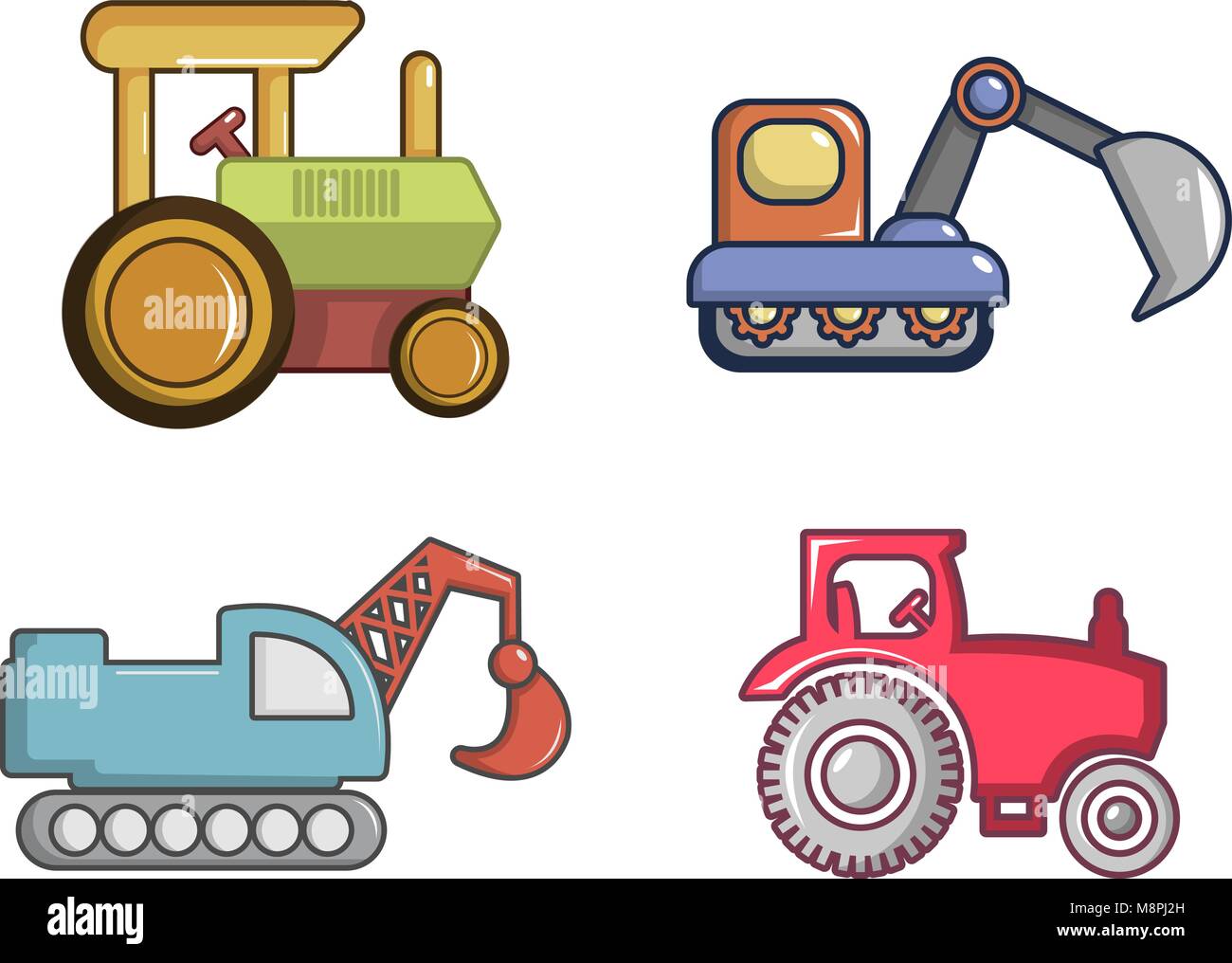 Tractor icon set, cartoon style Stock Vector Image & Art - Alamy