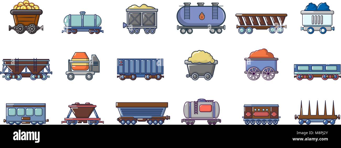 Wagon icon set, cartoon style Stock Vector Image & Art - Alamy