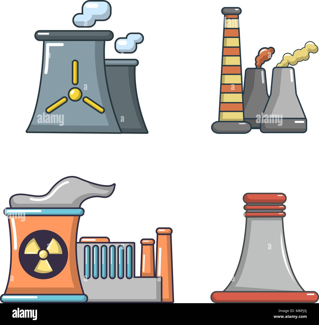Power plant icon set, cartoon style Stock Vector Image & Art - Alamy