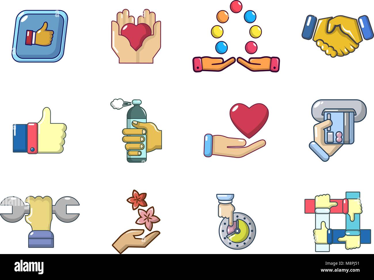 Hand object icon set, cartoon style Stock Vector Image & Art - Alamy