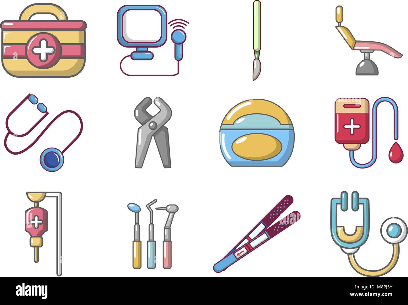 Medical tools icon set, cartoon style Stock Vector Image & Art Alamy