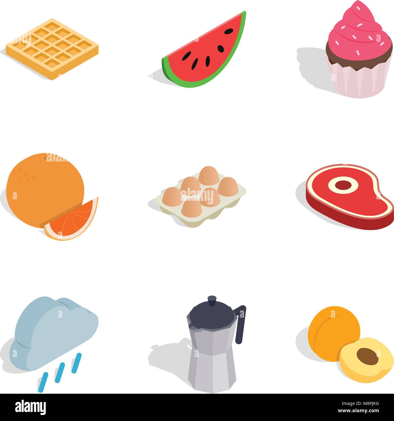 Vegetarian dish icons set, isometric style Stock Vector Image & Art - Alamy