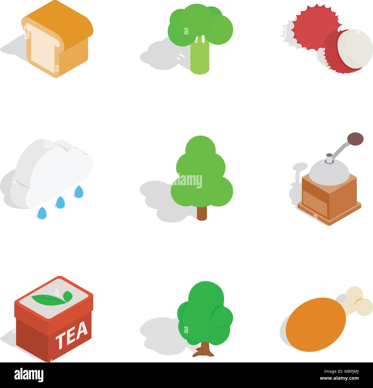 Vegetarian food icons set, isometric style Stock Vector Image & Art - Alamy