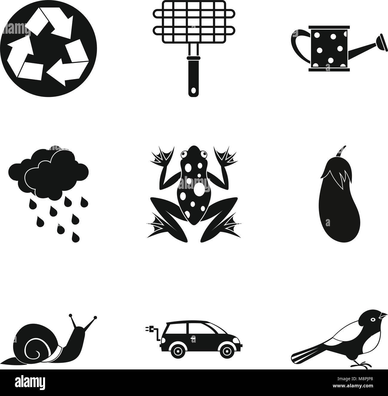 Green territory icons set, simple style Stock Vector Image & Art - Alamy