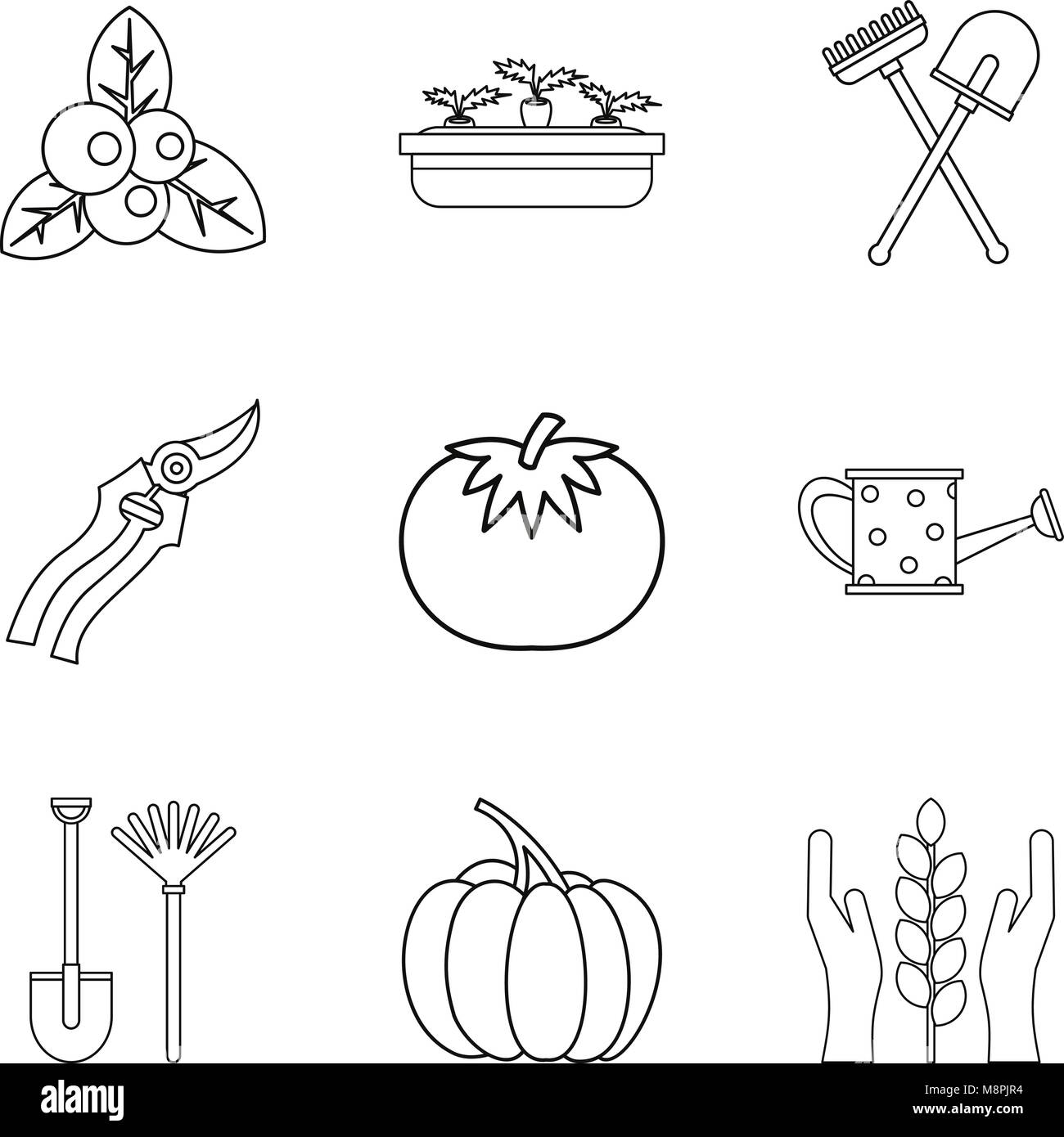 Vegan herbivore icons set, outline style Stock Vector Image & Art - Alamy