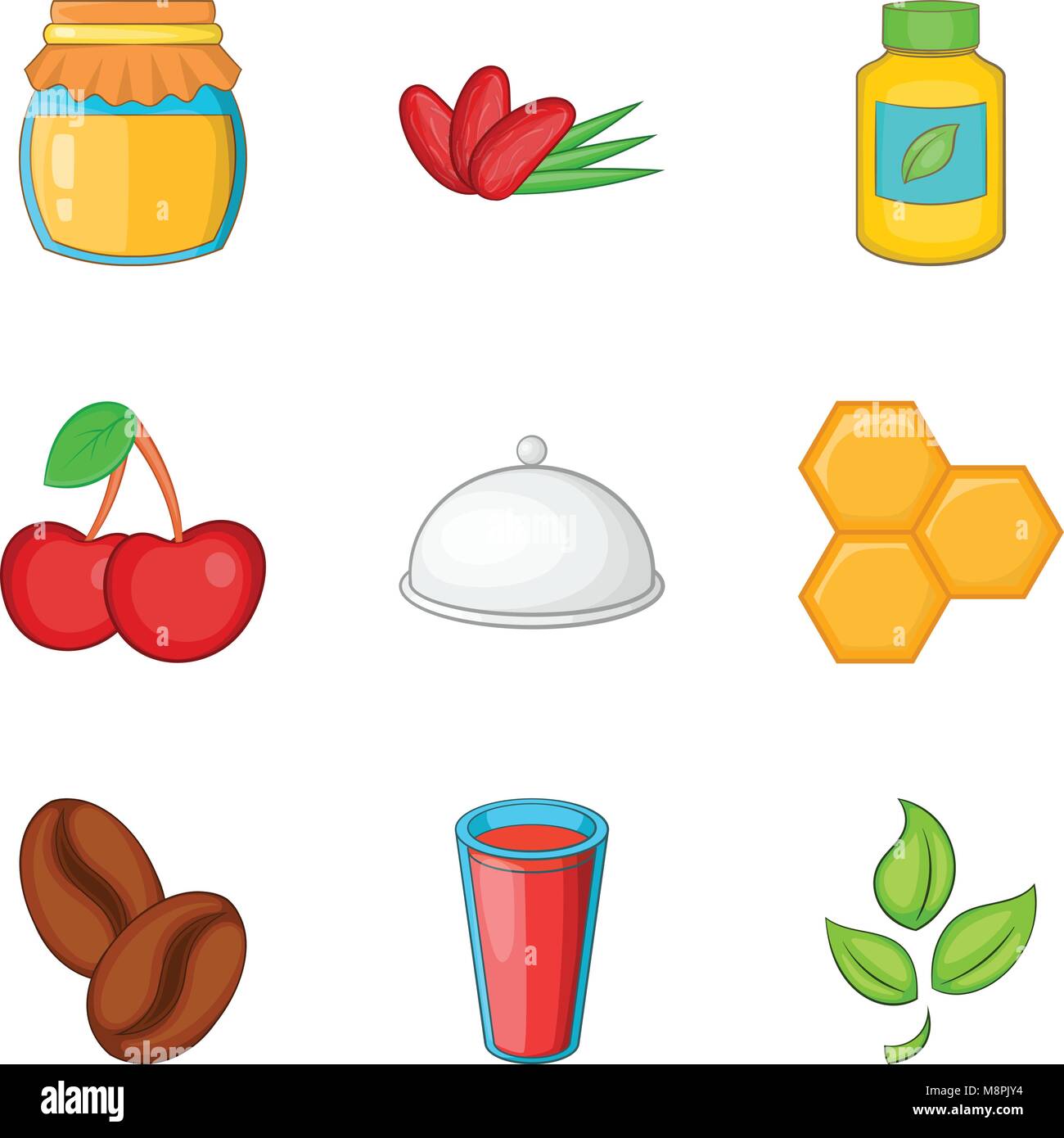 Vegetarian style icons set, cartoon style Stock Vector Image & Art - Alamy