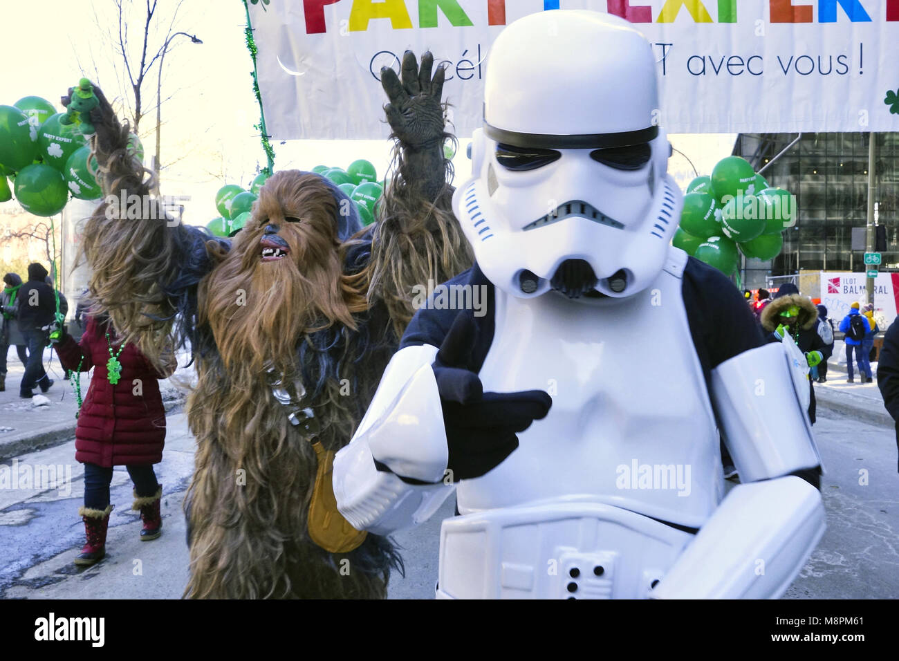 Montreal,Canada,18,March 2018.Star Wars characters participating in the 2018 edition of the St-Patricks day parade.Credit:Mario Beauregard/Alamy Live News Stock Photo