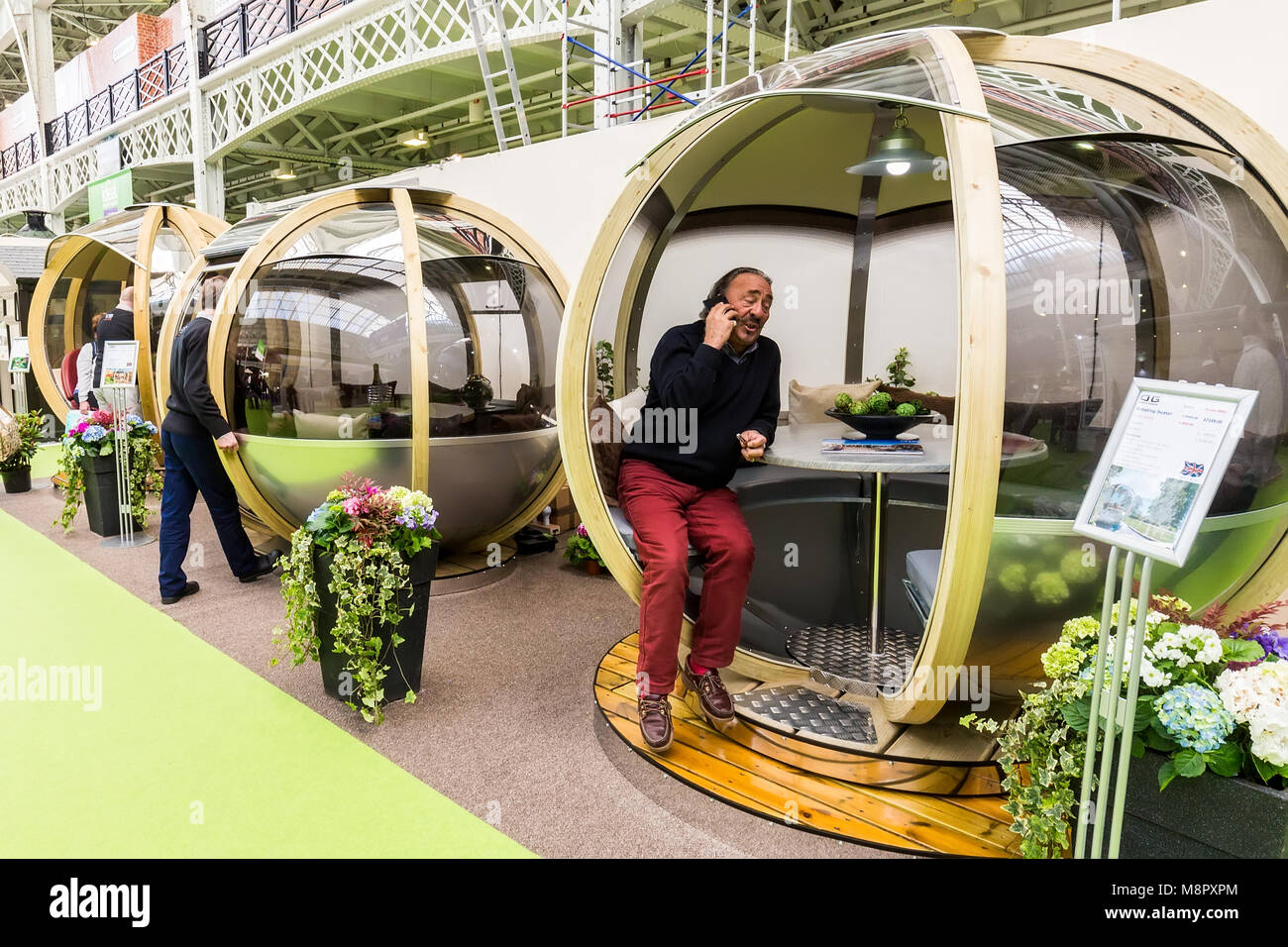 London, UK. 19 March 2018 Rotate seaters by Ornate Garden at The Ideal Home 2018. © Laura De Meo/ Alamy Live News Stock Photo