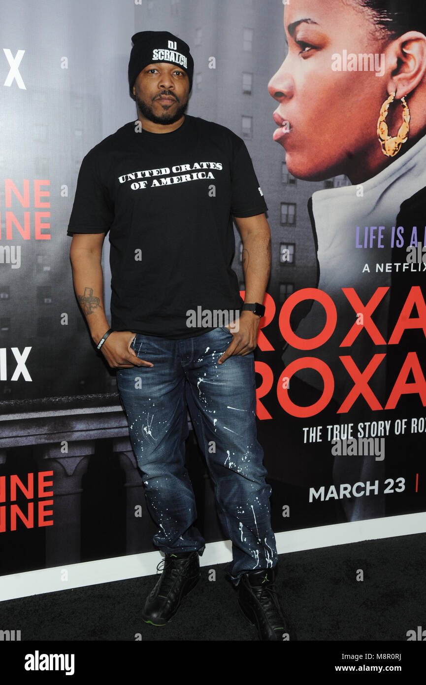 New York, NY, USA. 19th Mar, 2018. DJ Scratch at the New York Netflix ...
