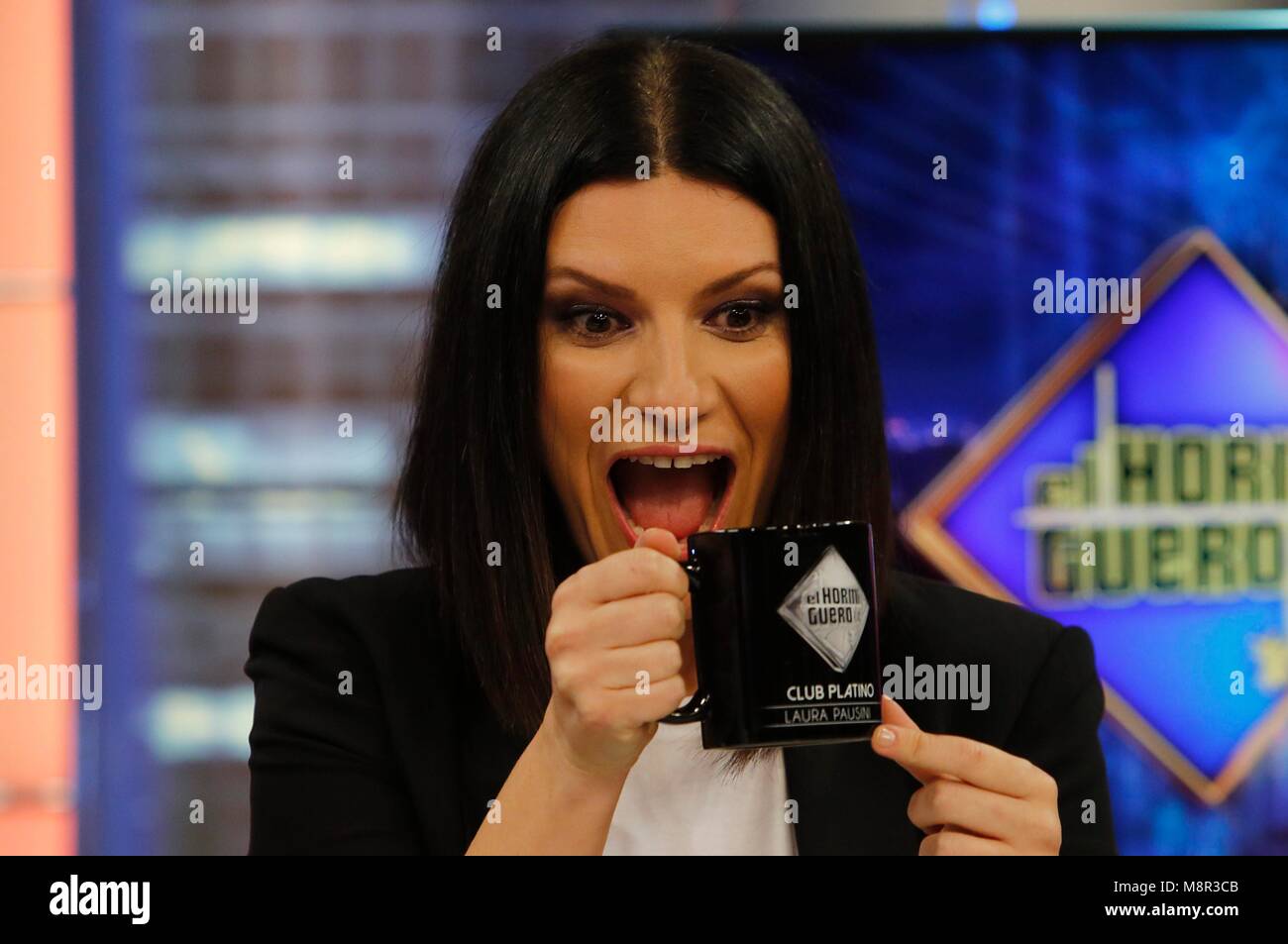 The italian singer Laura Pausini during the spanish TV program El Hormiguero.  (Photo: Jose Cuesta/261/Cordon Press Stock Photo - Alamy