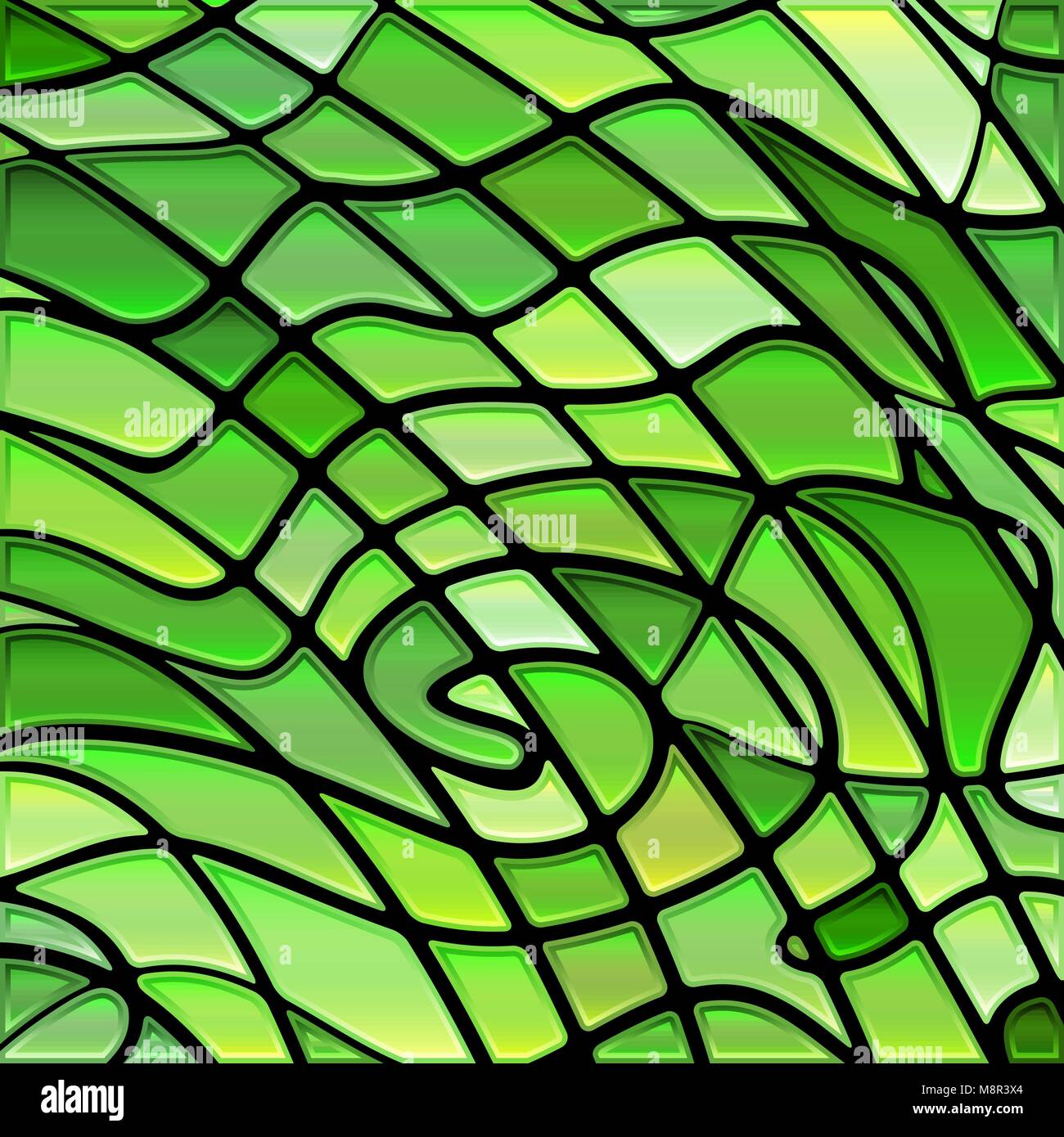 abstract vector stained-glass mosaic background - bright green Stock ...