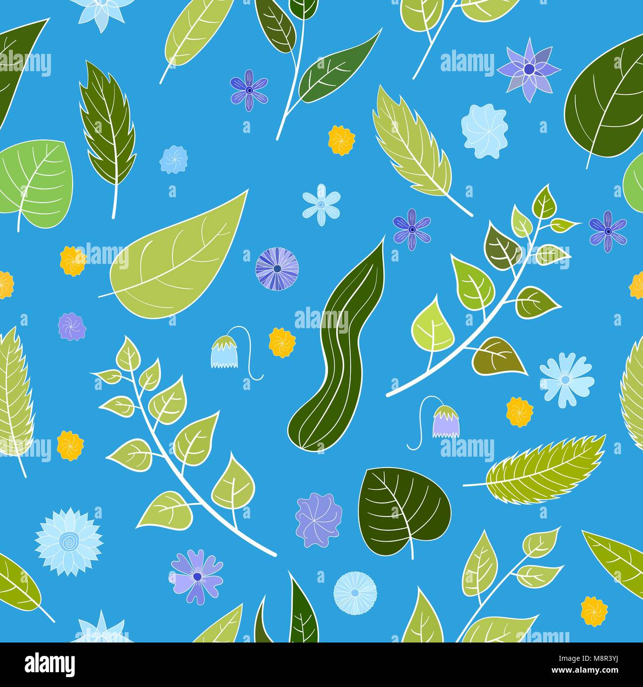 hand drawn vector floral seamless pattern Stock Vector Image & Art - Alamy