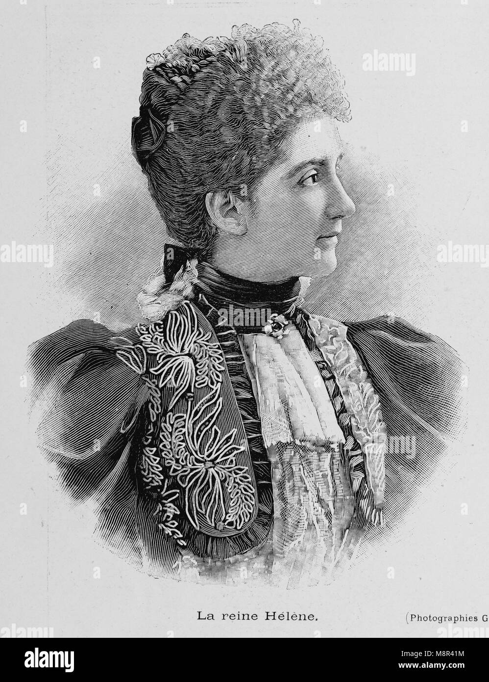 Queen Elena of Montenegro, the wife of King Victor Emmanuel III of Italy, Picture from the French weekly newspaper l'Illustration, 4th August 1900 Stock Photo