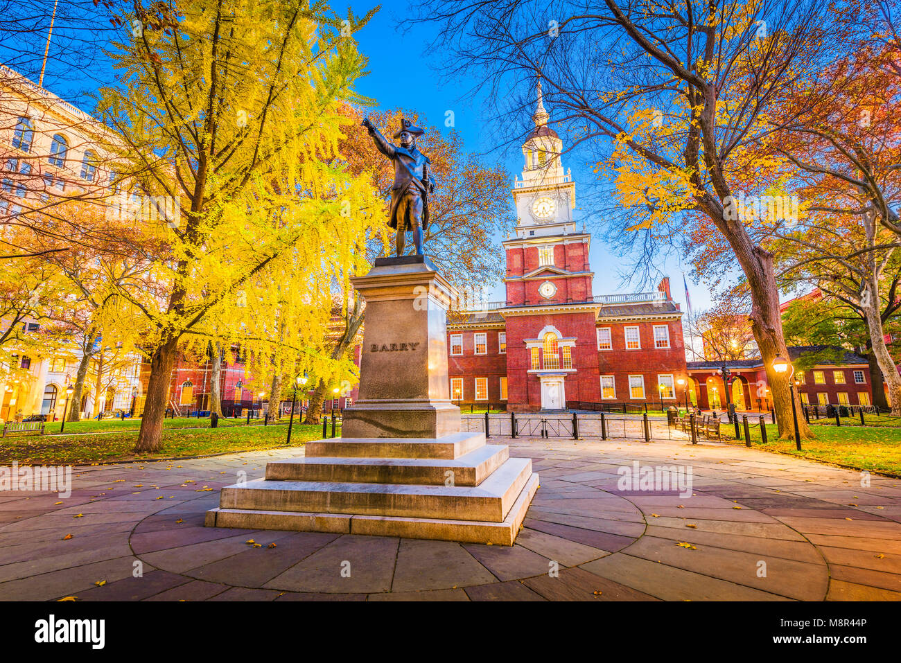 Philadelphia, Pennsylvania, USA at historic Independence Hall during autumn season. Stock Photo