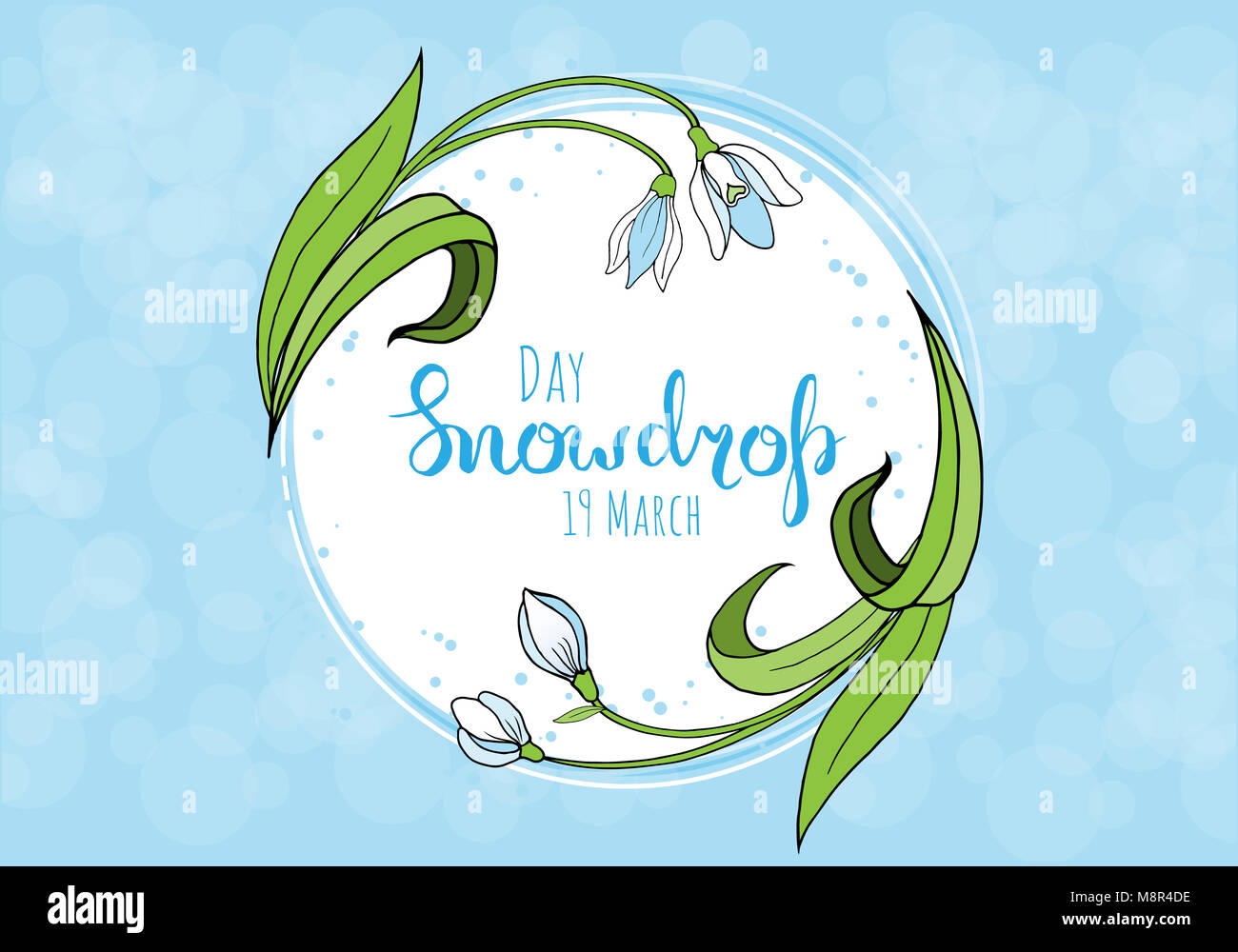 Spring greeting card with snowdrop day Stock Photo - Alamy