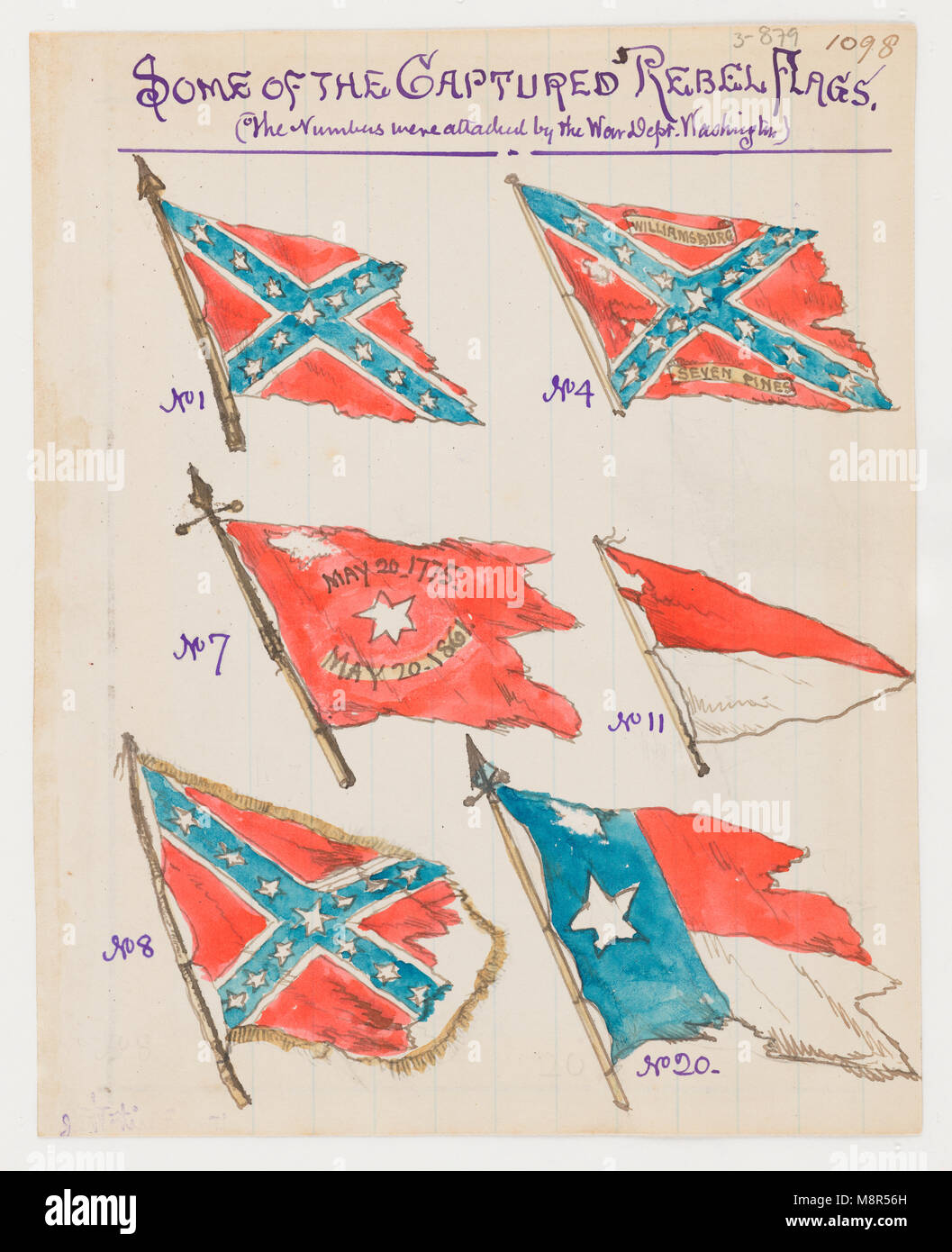 Captured Rebel Flags Stock Photo