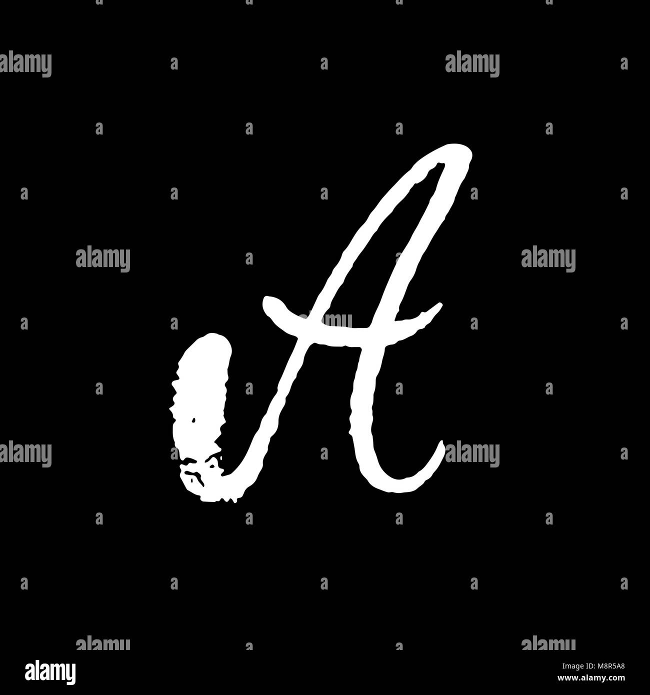 Calligraphic handwritten letter elegant Black and White Stock Photos ...