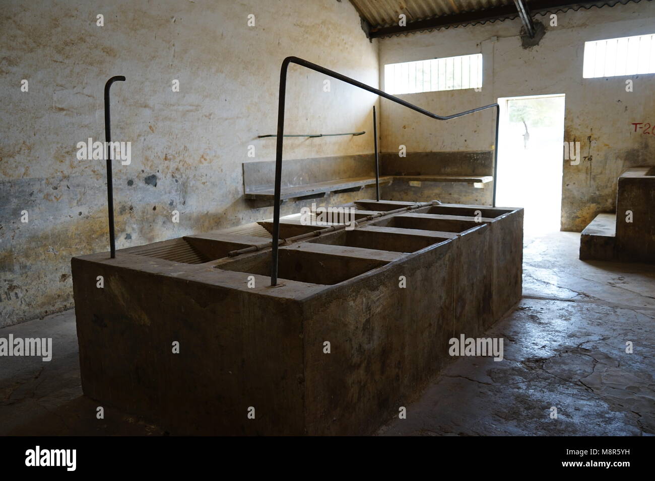 Bathroom, Museu do Tarrafal, Tarrafal Camp, Tarrafal, Santiago Island, Cape Verde Stock Photo