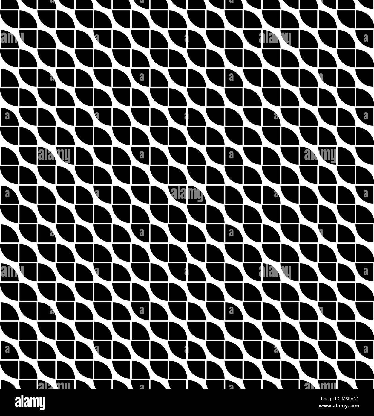 Vector wave shapes illustration of seamless black and white abstract ...