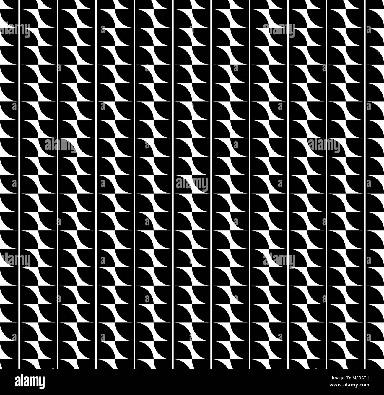 Vector wave shapes illustration of seamless black and white abstract ...