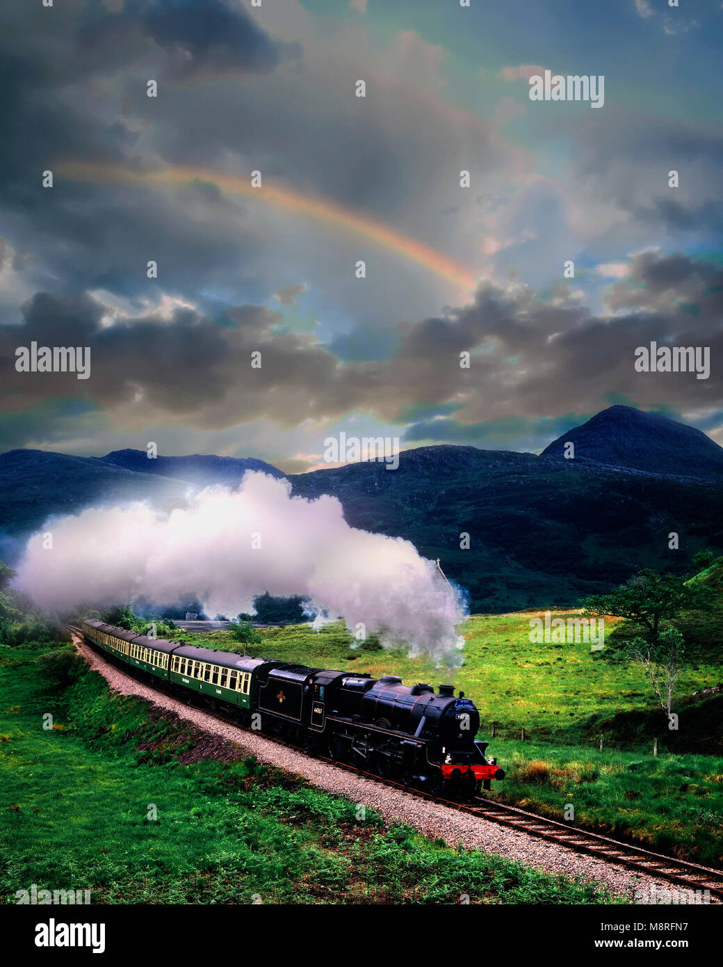 GB - SCOTLAND: 'The West Highlander' Steam Train Stock Photo