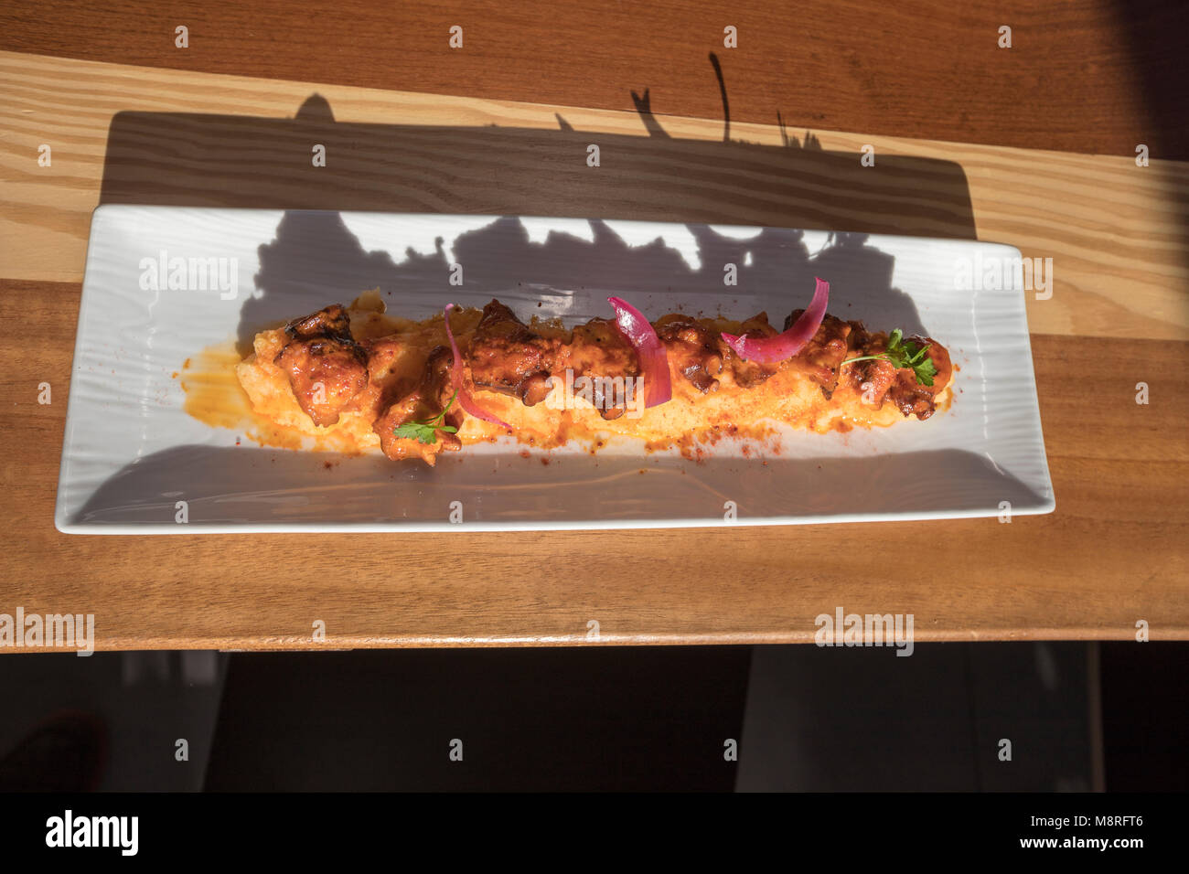 Tapa Of Pulpo Octopus With Smash Potatoes And Paprika La Santa Lanzarote Canary Islands Spain Stock Photo Alamy