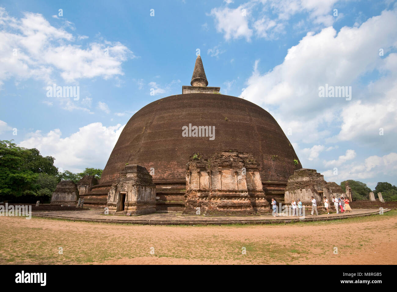 The second most ancient of Sri Lanka's kingdoms, Polonnaruwa was first declared the capital city by King Vijayabahu I, who defeated Chola invaders in  Stock Photo