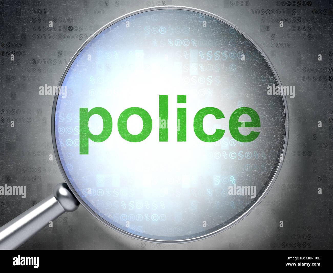 Law concept Police with optical glass Stock Photo Alamy