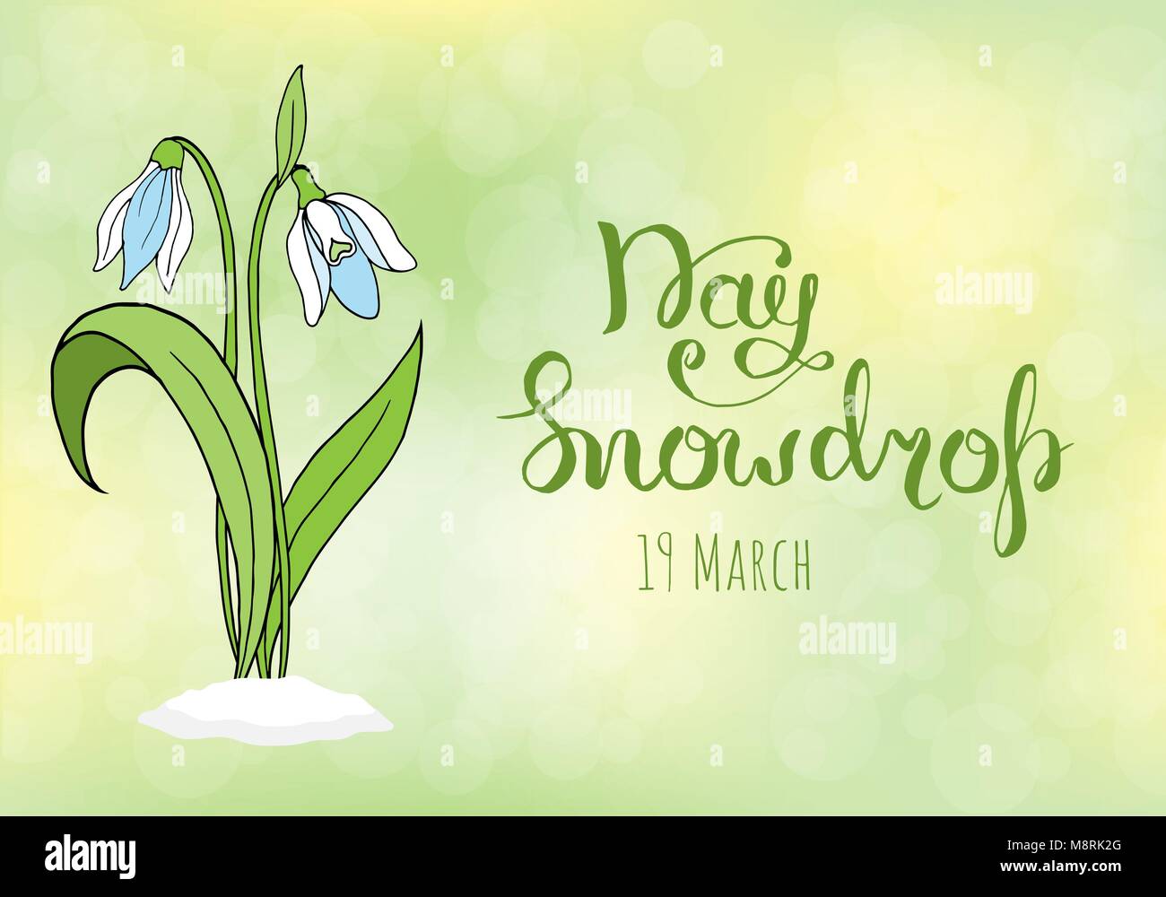Spring greeting card with snowdrop day Stock Vector Image & Art - Alamy