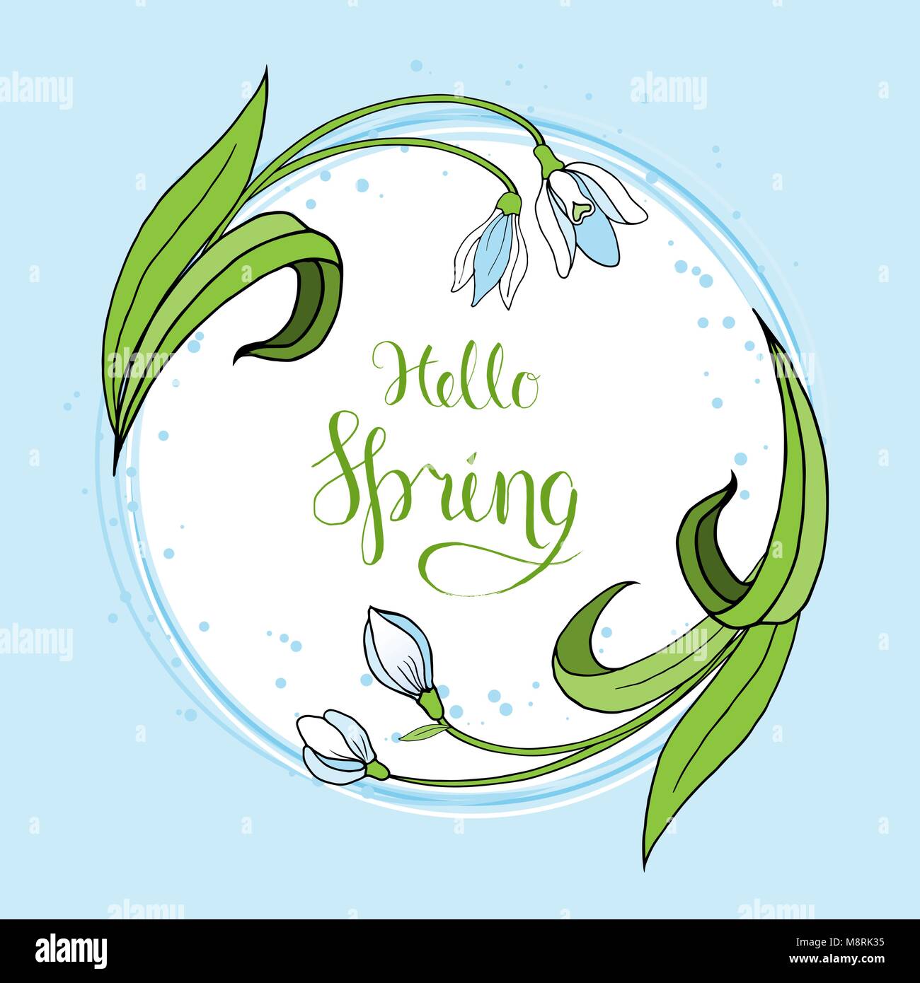 Beautiful snowdrops on white background Stock Vector Images - Alamy