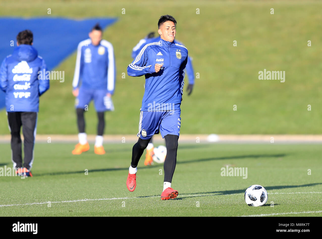 Argentina's Maximiliano Meza during a training session at the City Football Academy, Manchester. PRESS ASSOCIATION Photo. Picture date: Monday March 19, 2018. See PA story SOCCER Argentina. Photo credit should read: Simon Cooper/PA Wire Stock Photo